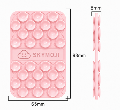 SKYMOJI  Double-Sided Silicone Suction Cup Phone Holder – Universal Reusable Mount for Mirrors, Glass, Tiles & Smooth Surfaces – Hands-Free Stand for iPhone & Android