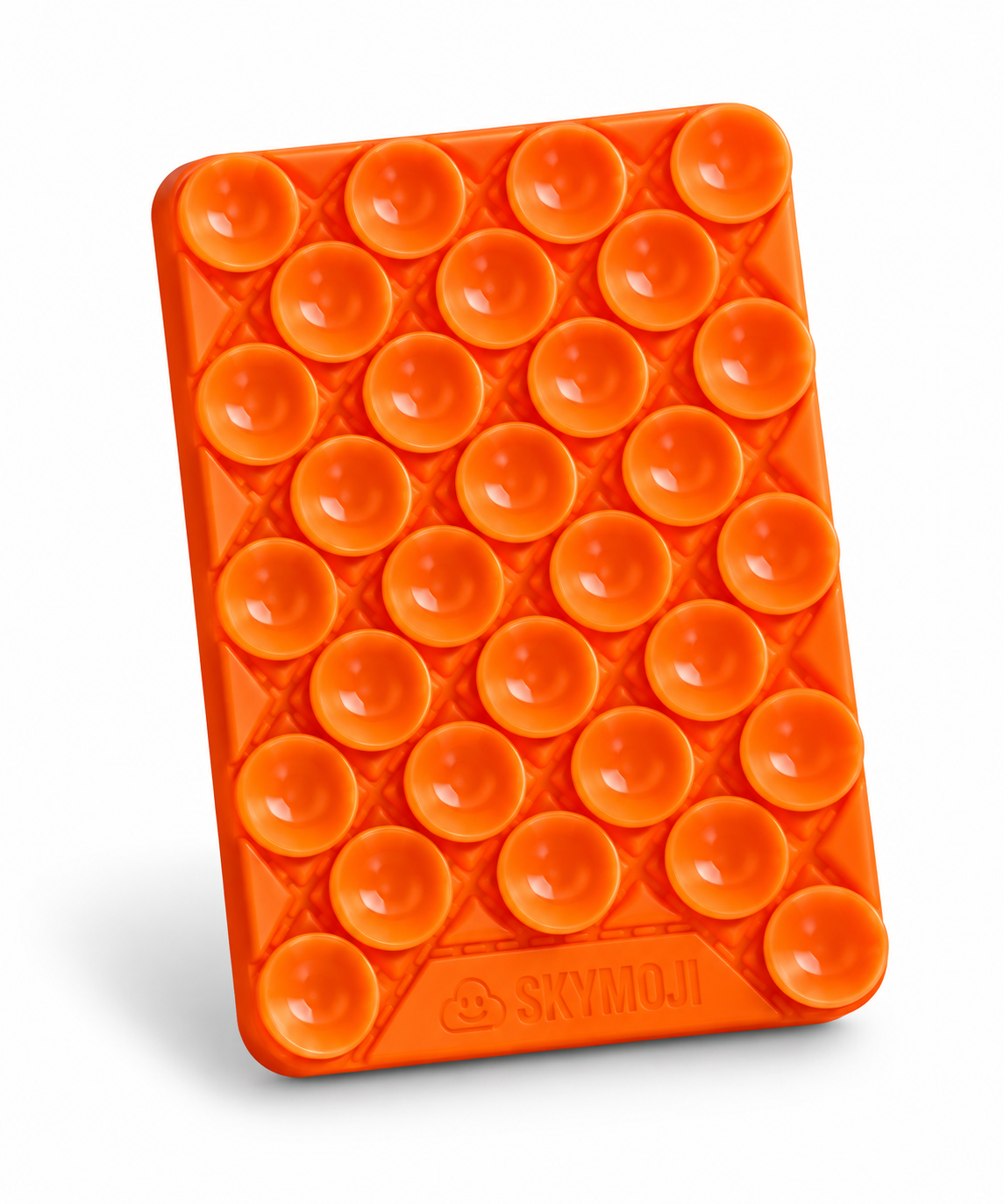 SKYMOJI  Design Double-Sided Silicone Suction Cup Phone Mount – Reusable Hands-Free Holder for Mirrors, Glass, Tiles & Smooth Surfaces – Compatible with iPhone & Android (ORANGE)