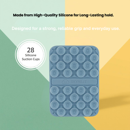 SKYMOJI  Double-Sided Silicone Suction Cup Phone Holder – Universal Reusable Mount for Mirrors, Glass, Tiles & Smooth Surfaces – Hands-Free Stand for iPhone & Android
