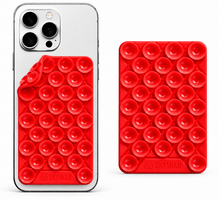 SKYMOJI  Design Double-Sided Silicone Suction Cup Phone Mount – Reusable Hands-Free Holder for Mirrors, Glass, Tiles & Smooth Surfaces – Compatible with iPhone & Android (RED)