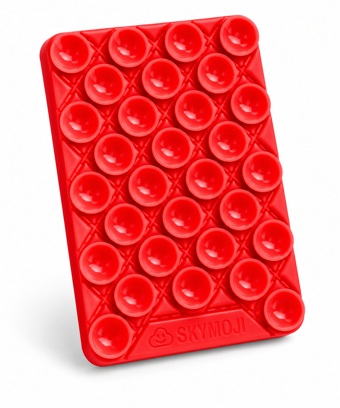 SKYMOJI  Design Double-Sided Silicone Suction Cup Phone Mount – Reusable Hands-Free Holder for Mirrors, Glass, Tiles & Smooth Surfaces – Compatible with iPhone & Android (RED)