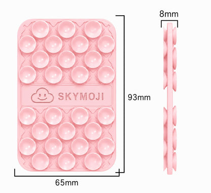 SKYMOJI  Design Double-Sided Silicone Suction Cup Phone Mount – Reusable Hands-Free Holder for Mirrors, Glass, Tiles & Smooth Surfaces – Compatible with iPhone & Android (PINK)