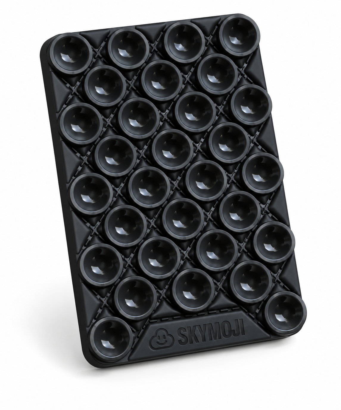 SKYMOJI  Design Double-Sided Silicone Suction Cup Phone Mount – Reusable Hands-Free Holder for Mirrors, Glass, Tiles & Smooth Surfaces – Compatible with iPhone & Android (BLACK)