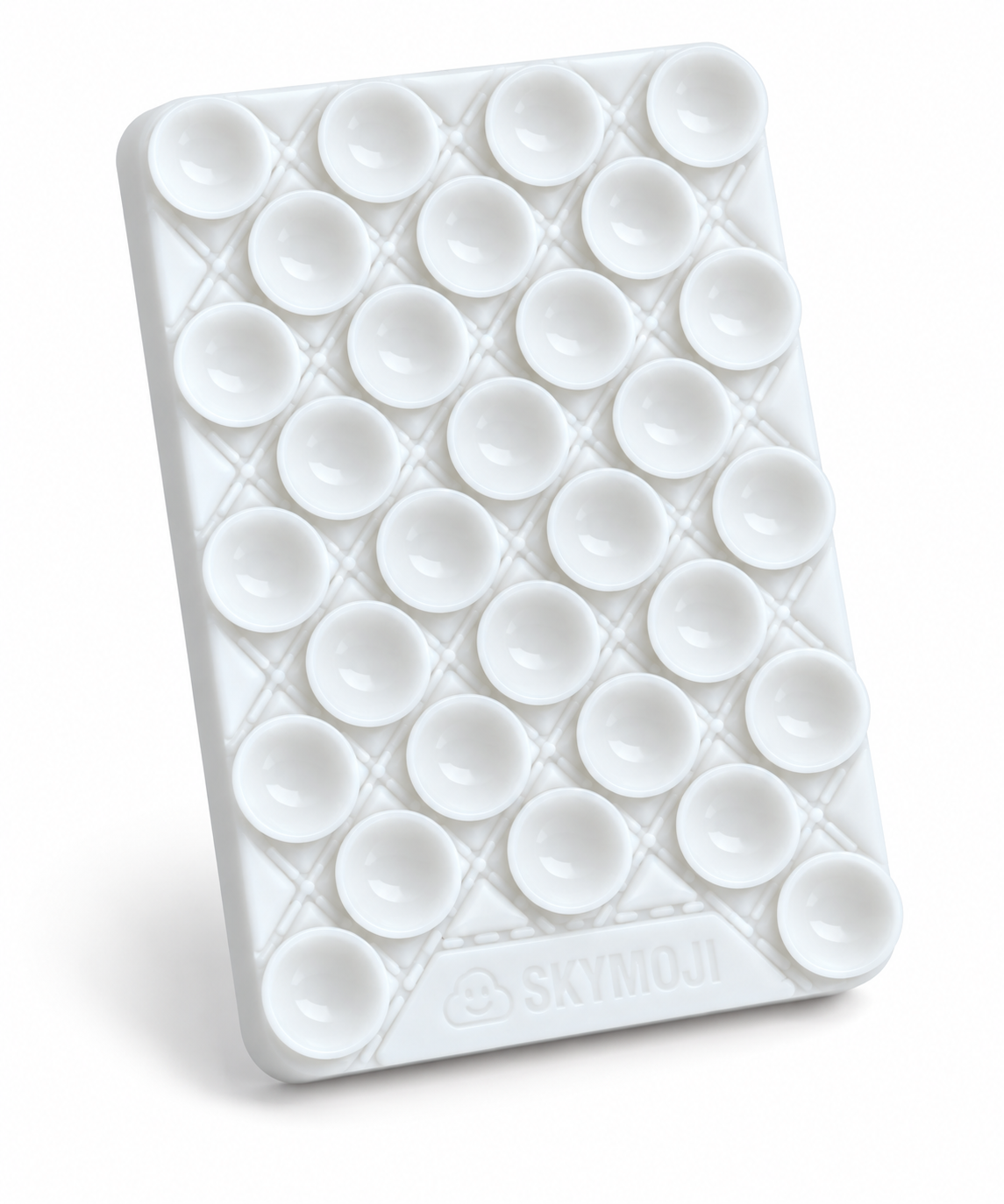 SKYMOJI  Design Double-Sided Silicone Suction Cup Phone Mount – Reusable Hands-Free Holder for Mirrors, Glass, Tiles & Smooth Surfaces – Compatible with iPhone & Android (WHITE)