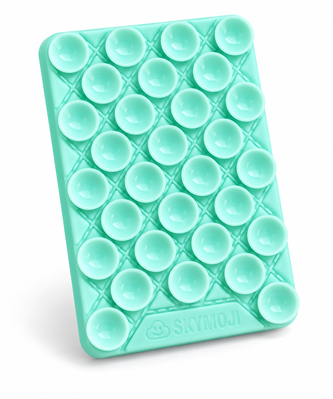 SKYMOJI  Design Double-Sided Silicone Suction Cup Phone Mount – Reusable Hands-Free Holder for Mirrors, Glass, Tiles & Smooth Surfaces – Compatible with iPhone & Android (MINT GREEN)