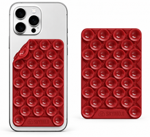 SKYMOJI  Design Double-Sided Silicone Suction Cup Phone Mount – Reusable Hands-Free Holder for Mirrors, Glass, Tiles & Smooth Surfaces – Compatible with iPhone & Android (CHERRY RED)