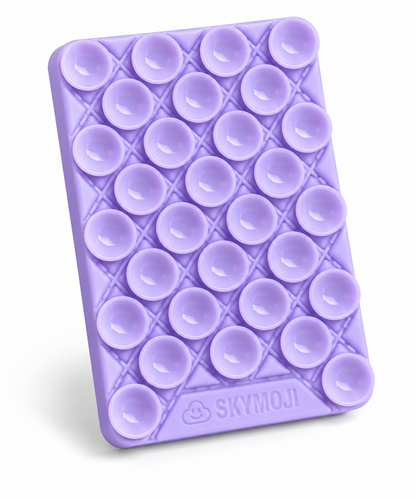 SKYMOJI  Design Double-Sided Silicone Suction Cup Phone Mount – Reusable Hands-Free Holder for Mirrors, Glass, Tiles & Smooth Surfaces – Compatible with iPhone & Android (LAVENDER)