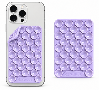 SKYMOJI  Design Double-Sided Silicone Suction Cup Phone Mount – Reusable Hands-Free Holder for Mirrors, Glass, Tiles & Smooth Surfaces – Compatible with iPhone & Android (LAVENDER)