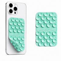 SKYMOJI  Double-Sided Silicone Suction Cup Phone Holder – Universal Reusable Mount for Mirrors, Glass, Tiles & Smooth Surfaces – Hands-Free Stand for iPhone & Android - Mint