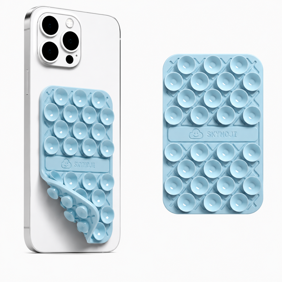 SKYMOJI  Double-Sided Silicone Suction Cup Phone Holder – Universal Reusable Mount for Mirrors, Glass, Tiles & Smooth Surfaces – Hands-Free Stand for iPhone & Android