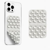 SKYMOJI  Double-Sided Silicone Suction Cup Phone Holder – Universal Reusable Mount for Mirrors, Glass, Tiles & Smooth Surfaces – Hands-Free Stand for iPhone & Android - White