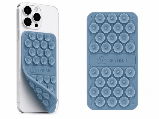 SKYMOJI  Double-Sided Silicone Suction Cup Phone Holder – Universal Reusable Mount for Mirrors, Glass, Tiles & Smooth Surfaces – Hands-Free Stand for iPhone & Android