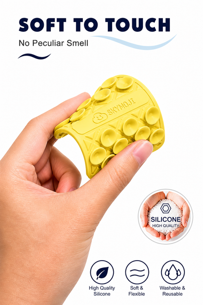SKYMOJI  Double-Sided Silicone Suction Cup Phone Holder – Universal Reusable Mount for Mirrors, Glass, Tiles & Smooth Surfaces – Hands-Free Stand for iPhone & Android- Sanny Yellow