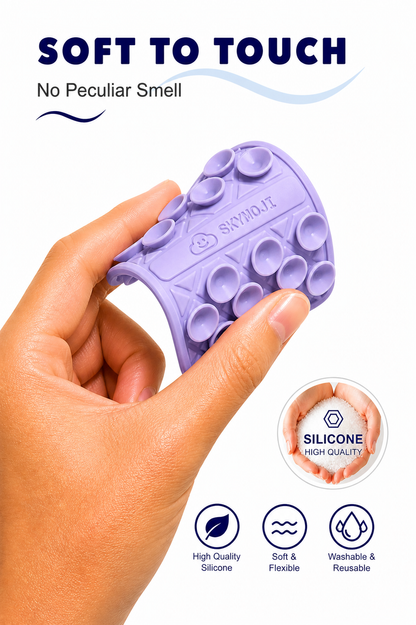 SKYMOJI  Double-Sided Silicone Suction Cup Phone Holder – Universal Reusable Mount for Mirrors, Glass, Tiles & Smooth Surfaces – Hands-Free Stand for iPhone & Android - Lavender