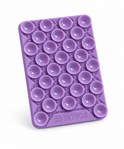SKYMOJI  Design Double-Sided Silicone Suction Cup Phone Mount – Reusable Hands-Free Holder for Mirrors, Glass, Tiles & Smooth Surfaces – Compatible with iPhone & Android (PURPLE)