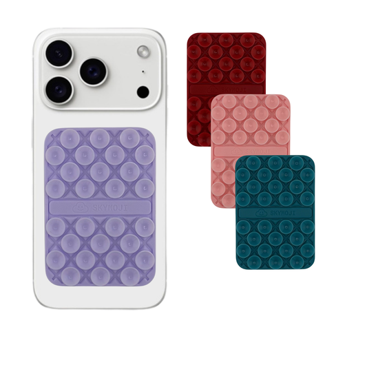 SKYMOJI Double-Sided Silicone Suction Cup Phone Holder – Universal Reusable Mount for Mirrors, Glass, Tiles & Smooth Surfaces – Hands-Free Stand for iPhone & Android - 4 Puck Sets