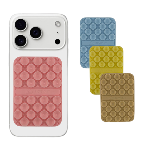 SKYMOJI Double-Sided Silicone Suction Cup Phone Holder – Universal Reusable Mount for Mirrors, Glass, Tiles & Smooth Surfaces – Hands- Free Stand for iPhone & Android - 4 Puck Sets